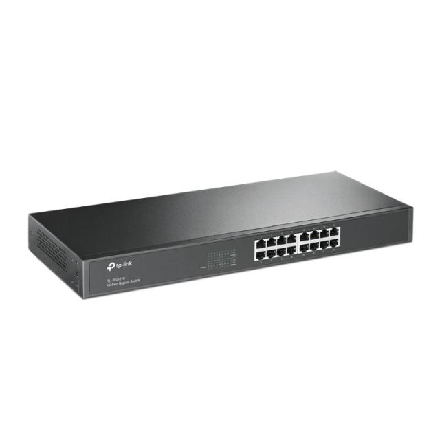 TP-Link - TL-SG1016 switch No administrado Gigabit Ethernet (10/100/1000) 1U Negro