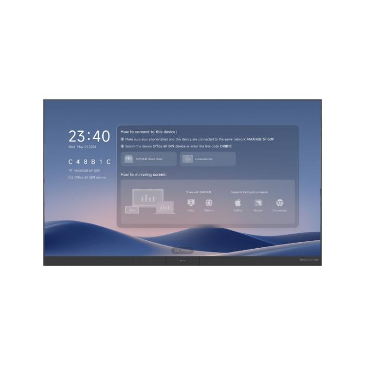 MAXHUB - LX138V07 pantalla para sala de reuniones 3,51 m (138") 1920 x 1080 Pixeles LED Wi-Fi 6 (802.11ax) Negro Bluetooth