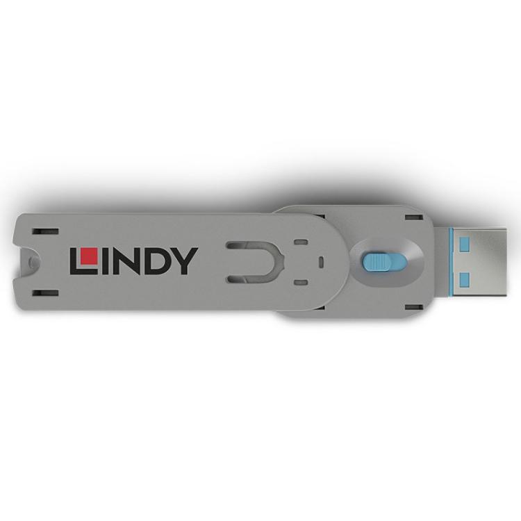 Lindy - 40622 bloqueador de puerto Llave de bloqueador de puerto USB tipo A Azul Acrilonitrilo butadieno estireno (ABS) 1 pieza(
