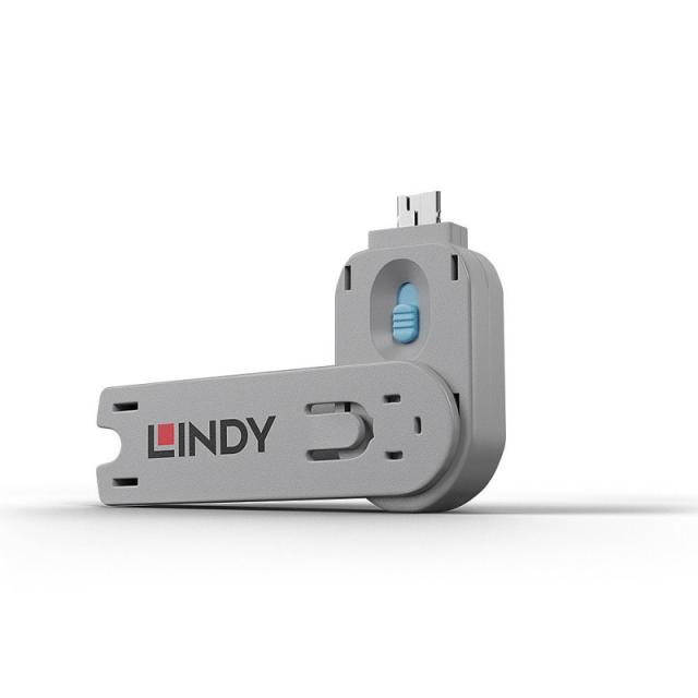 Lindy - 40622 bloqueador de puerto Llave de bloqueador de puerto USB tipo A Azul Acrilonitrilo butadieno estireno (ABS) 1 pieza(