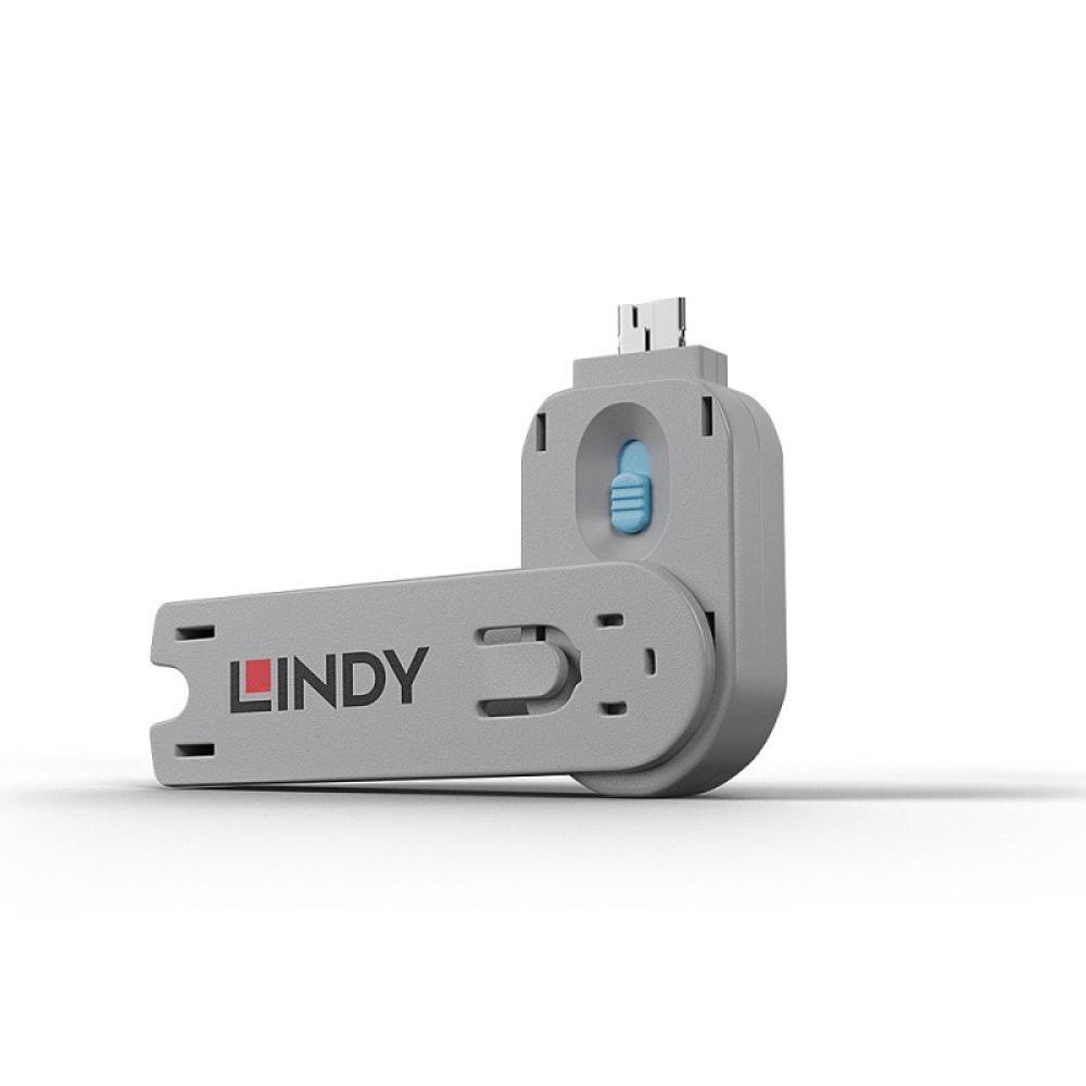 Lindy - 40622 bloqueador de puerto Llave de bloqueador de puerto USB tipo A Azul Acrilonitrilo butadieno estireno (ABS) 1 pieza(