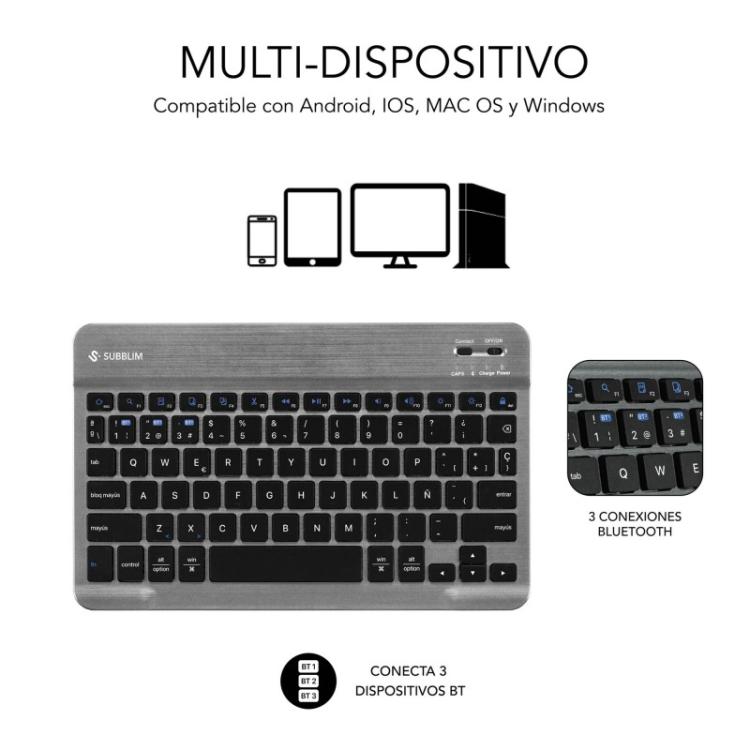 SUBBLIM - SUBKT3-BTS070 funda para tablet 27,9 cm (11") Libro Negro