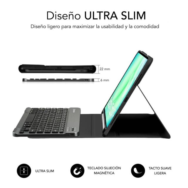 SUBBLIM - SUBKT3-BTS070 funda para tablet 27,9 cm (11") Libro Negro