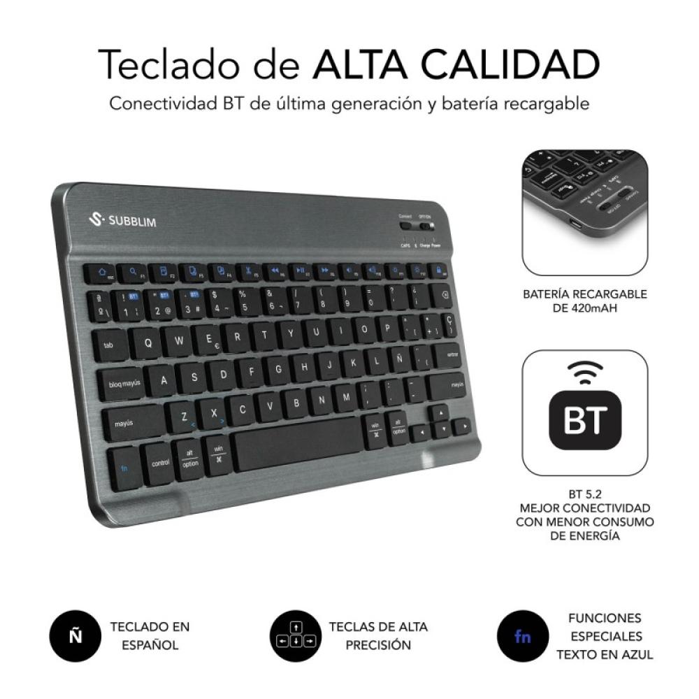 SUBBLIM - SUBKT3-BTS070 funda para tablet 27,9 cm (11") Libro Negro