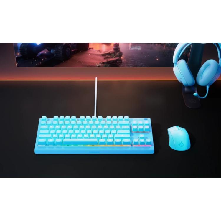 Steelseries - Apex 3 TKL - US teclado Juego USB QWERTY Inglés de EE. UU. Color aguamarina