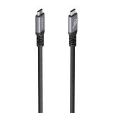 AISENS - Cable USB 3.2 Gen2 Aluminio 10Gbps 8K@30Hz 5A 100W E-Mark, Tipo USB-C/M-USB-C/M, Negro, 5.0m
