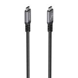 AISENS - Cable USB4 Gen3x2 Aluminio 40Gbps 8K@60Hz 5A 48V 240W E-Mark, Tipo USB-C/M-USB-C/M, Negro, 0.5M - A156-0993