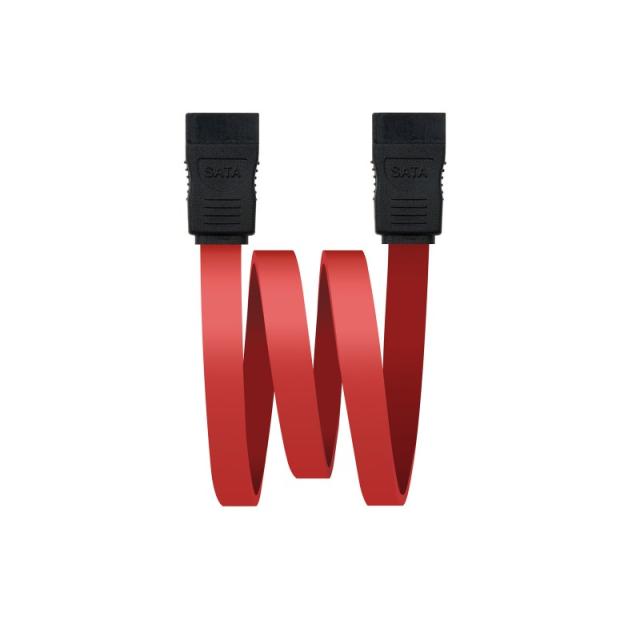 Nanocable - 10.18.0202-OEM cable de SATA 0,5 m Negro, Rojo