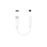 Nanocable - Cable Adaptador Audio USB-C/M a Jack 3.5/H, 11 cm, Blanco