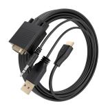 AISENS - Cable Conversor HDMI a SVGA+Audio, HDMI A/M-SVGA/M+Jack 3.5/M+USB-A/M, Negro, 2.0m