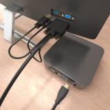 AISENS - Cable Conversor HDMI a SVGA+Audio, HDMI A/M-SVGA/M+Jack 3.5/M+USB-A/M, Negro, 2.0m