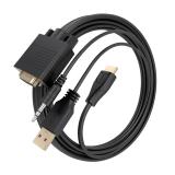 AISENS - Cable Conversor HDMI a SVGA+Audio, HDMI A/M-SVGA/M+Jack 3.5/M+USB-A/M, Negro, 1.5m