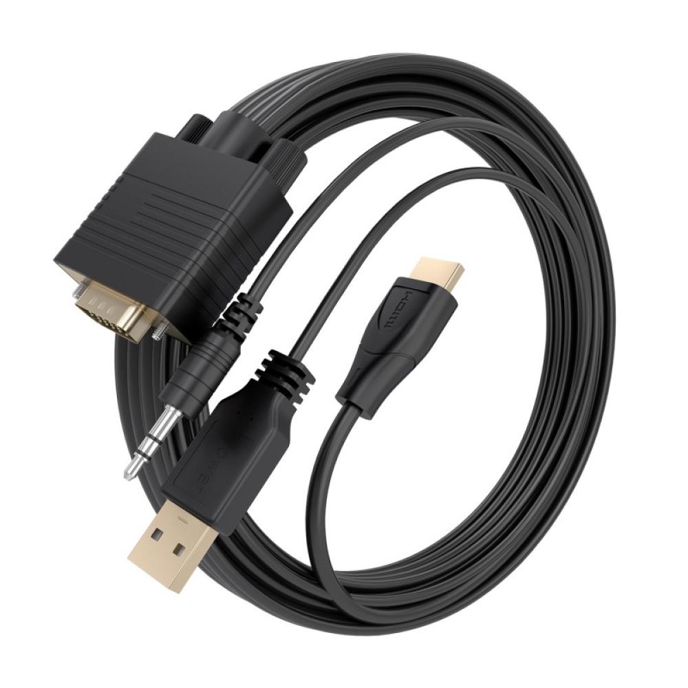 AISENS - Cable Conversor SVGA+Audio a HDMI, SVGA/M+Jack 3.5/M+USB-A/M-HDMI A/M, Negro, 2.0m