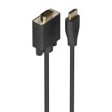 AISENS - Cable Conversor HDMI a SVGA, HDMI A/M-SVGA/M, Negro, 1.0m