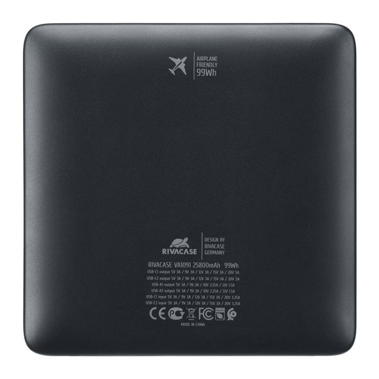 Rivacase - Turbo Polímero de litio 25800 mAh Negro