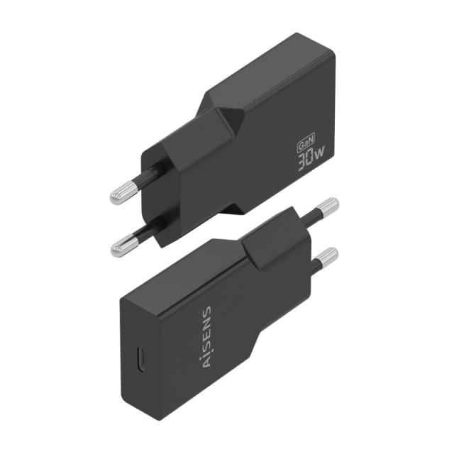 AISENS - Cargador Ultra Delgado GaN 30W, 1xUSB-C PD3.0, Negro