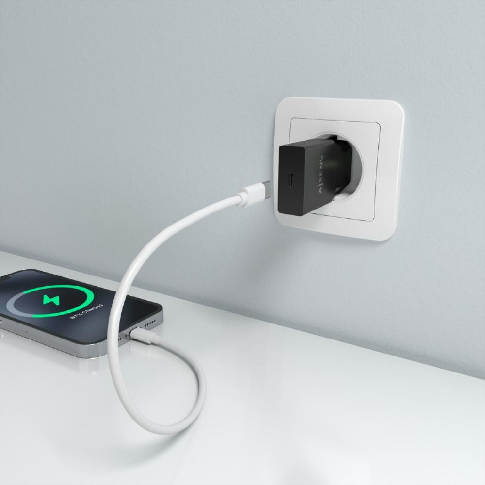 AISENS - Cargador Ultra Delgado GaN 30W, 1xUSB-C PD3.0, Negro