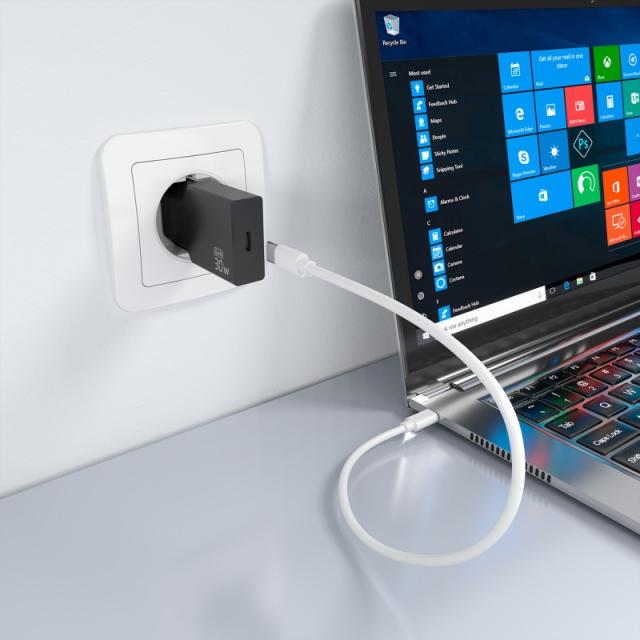 AISENS - Cargador Ultra Delgado GaN 30W, 1xUSB-C PD3.0, Negro