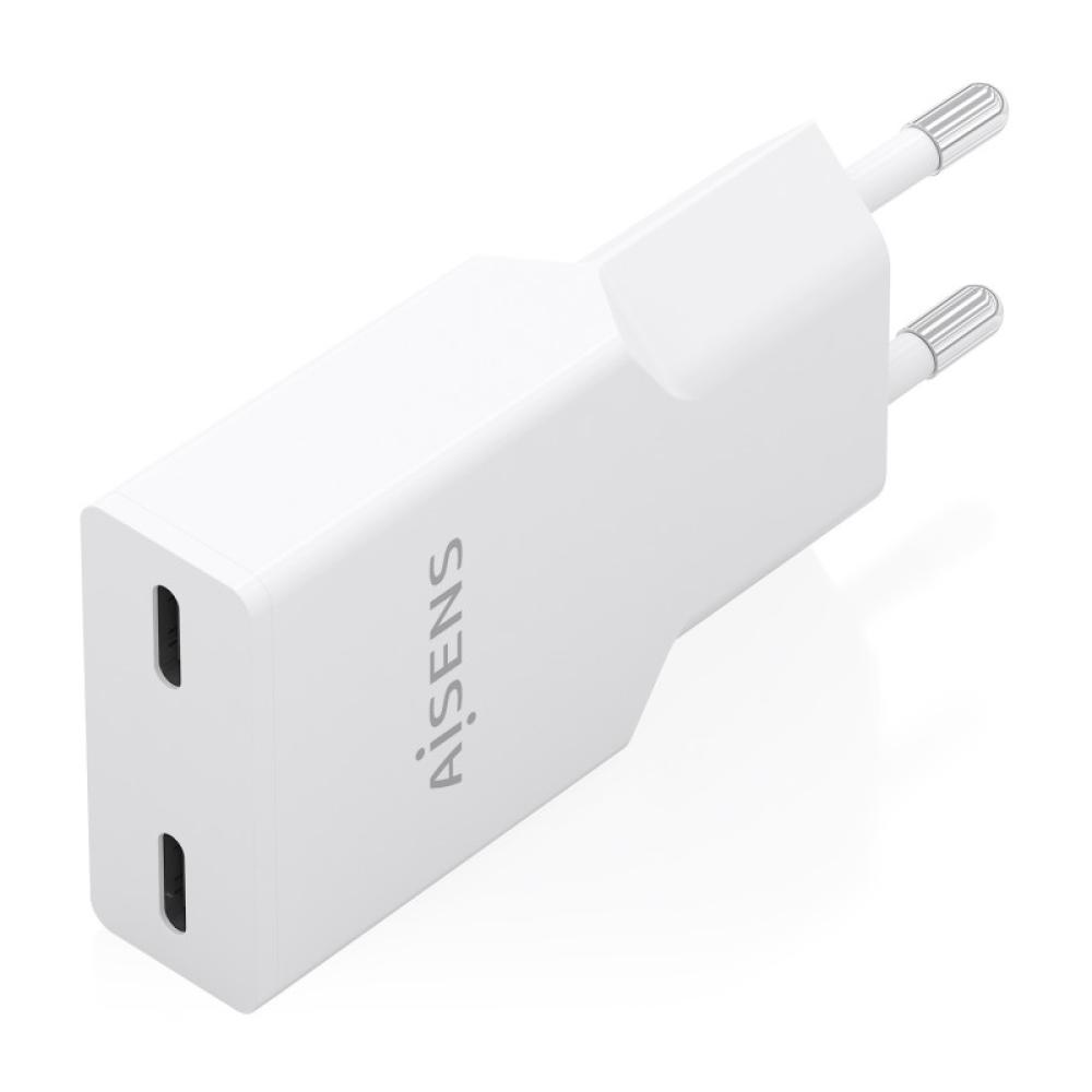 AISENS - Cargador Ultra Delgado GaN 30W, 2xUSB-C PD3.0, Blanco