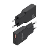 AISENS - Cargador Ultra Delgado GaN 30W, 1xUSB-C PD3.0 QC4.0, 1xUSB-A QC3.0, Negro