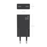 AISENS - Cargador Ultra Delgado GaN 30W, 2xUSB-C PD3.0, Negro