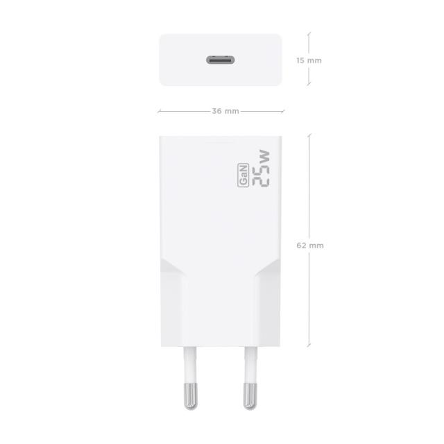 AISENS - Cargador Ultra Delgado GaN 25W, 1xUSB-C PD3.0, Blanco
