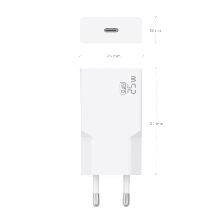 AISENS - Cargador Ultra Delgado GaN 25W, 1xUSB-C PD3.0, Blanco