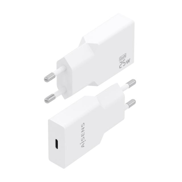 AISENS - Cargador Ultra Delgado GaN 25W, 1xUSB-C PD3.0, Blanco