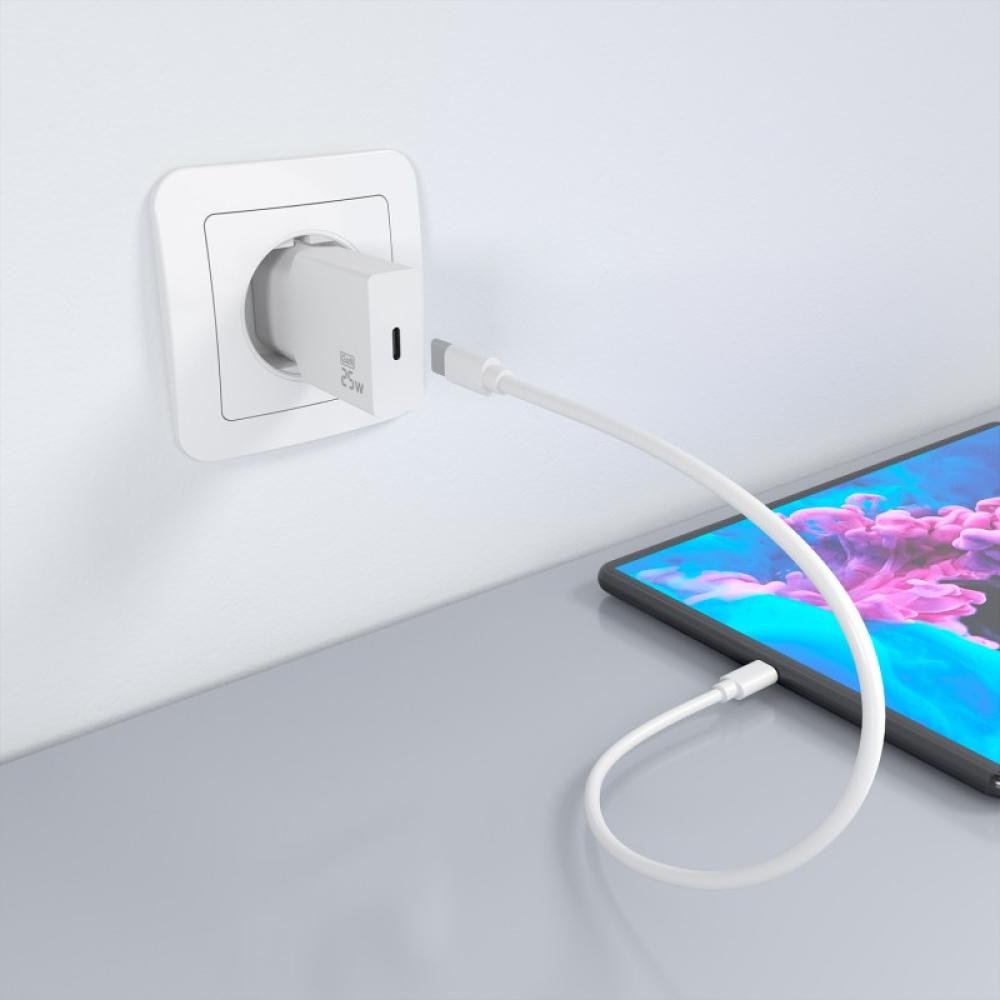 AISENS - Cargador Ultra Delgado GaN 25W, 1xUSB-C PD3.0, Blanco