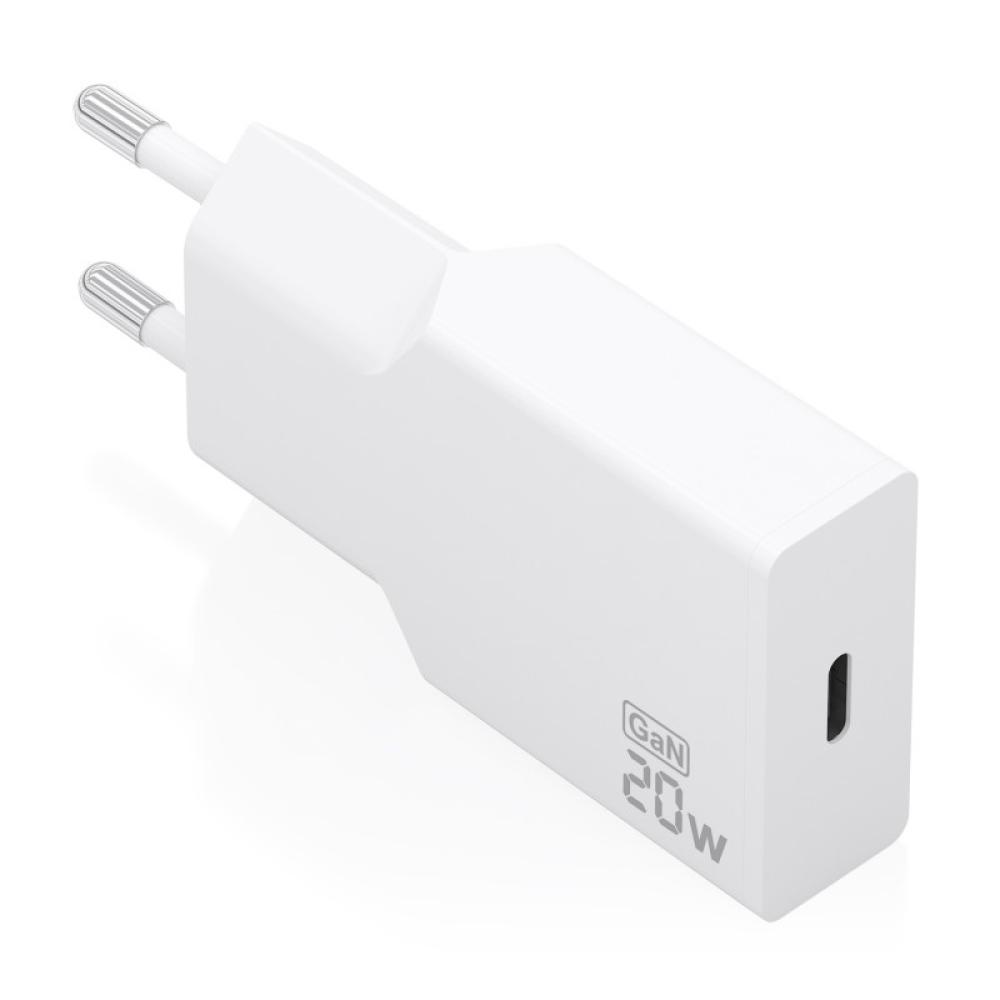 AISENS - Cargador Ultra Delgado GaN 20W, 1xUSB-C PD3.0, Blanco
