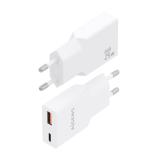 AISENS - Cargador Ultra Delgado GaN 25W, 1xUSB-C PD3.0 QC4.0, 1xUSB-A QC3.0, Blanco