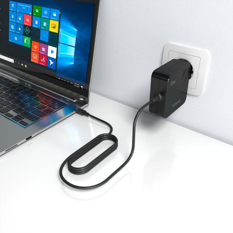 AISENS - Cargador 65W PD3.0 1xUSB-C 1.5m, Negro