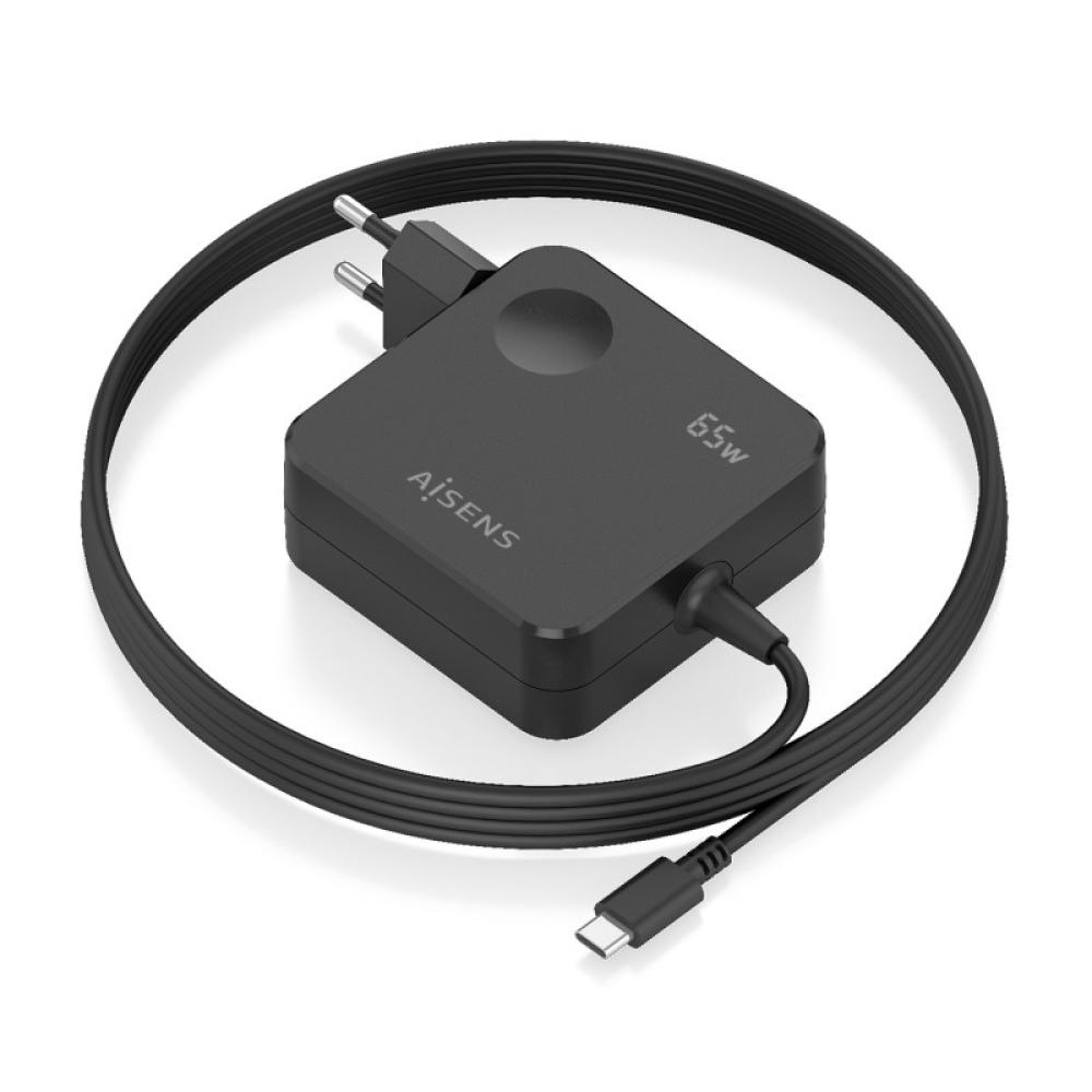 AISENS - Cargador 65W PD3.0 1xUSB-C 1.5m, Negro