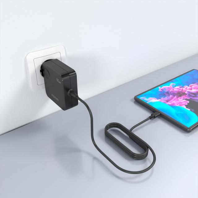 AISENS - Cargador 65W PD3.0 1xUSB-C 1.5m, Negro