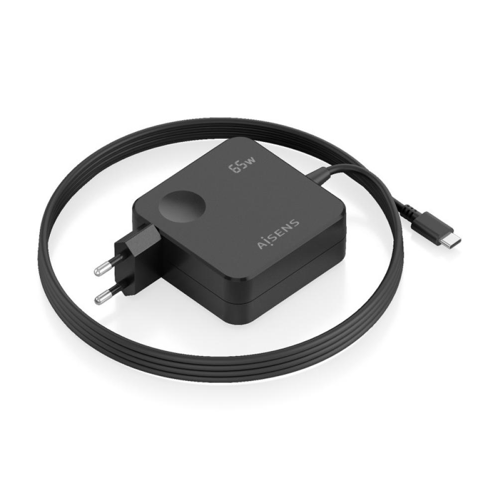 AISENS - Cargador 65W PD3.0 1xUSB-C 1.5m, Negro