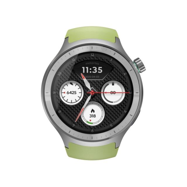 Motorola - Moto Watch 3,63 cm (1.43") OLED 47 mm Digital Pantalla táctil Plata GPS (satélite)