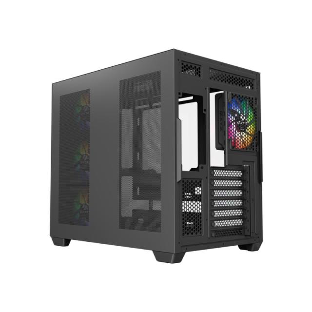 XYZ - TESSERACT X, TORRE GAMING,DUAL CHAMBER, 7x VENTILADORES, CRISTAL,BTF, TYPO C, ATX, NEGRA