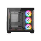 XYZ - TESSERACT X, TORRE GAMING,DUAL CHAMBER, 7x VENTILADORES, CRISTAL,BTF, TYPO C, ATX, NEGRA