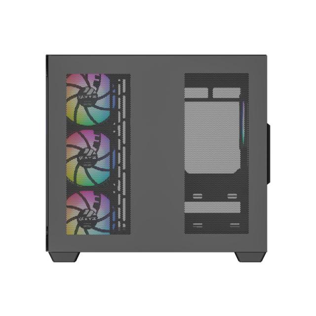 XYZ - TESSERACT X, TORRE GAMING,DUAL CHAMBER, 7x VENTILADORES, CRISTAL,BTF, TYPO C, ATX, NEGRA