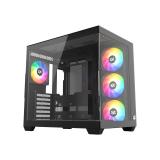 XYZ - TESSERACT X, TORRE GAMING,DUAL CHAMBER, 7x VENTILADORES, CRISTAL,BTF, TYPO C, ATX, NEGRA