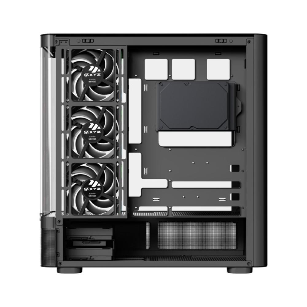 XYZ - QUANTUM PRO, TORRE GAMING , 4x VENTILADORES, PWM, BTF, PANTALLA 6,2" , TIPO C , ATX, NEGRA