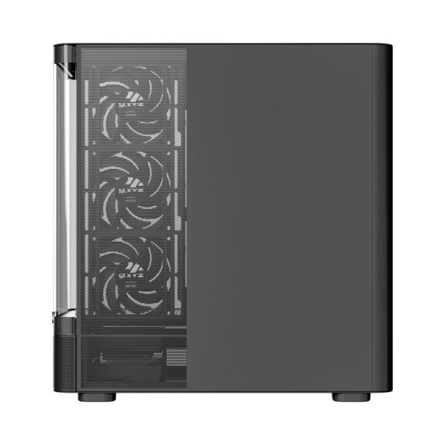 XYZ - QUANTUM PRO, TORRE GAMING , 4x VENTILADORES, PWM, BTF, PANTALLA 6,2" , TIPO C , ATX, NEGRA