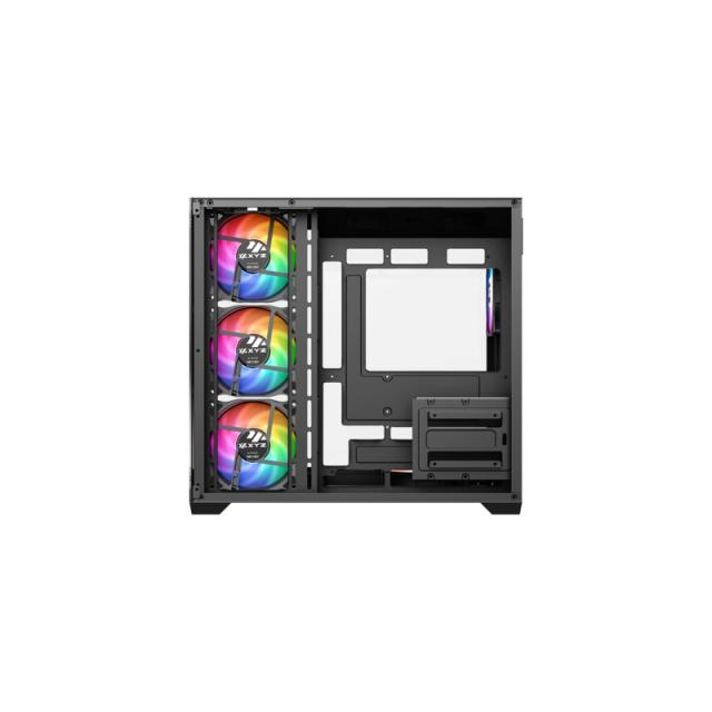 XYZ - TESSERACT X 50, Caja Panorámica de Doble Cámara con Cristal Templado, 6 Ventiladores A-RGB de 120 mm, USB 3.0,ATX, Negra