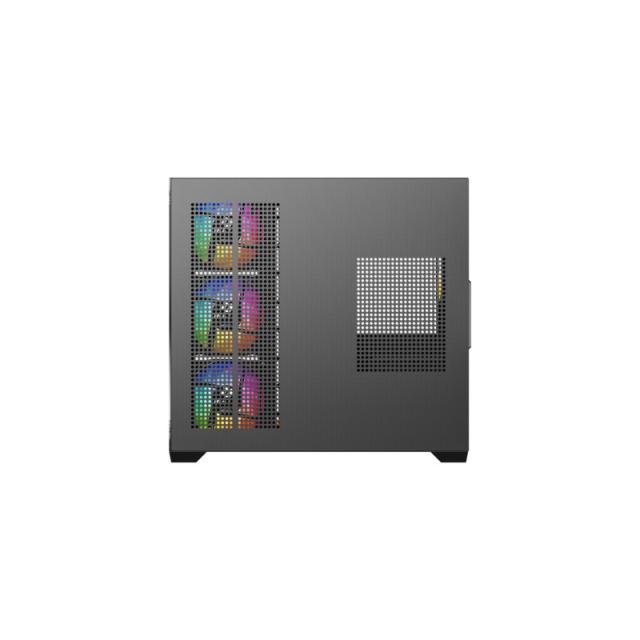 XYZ - TESSERACT X 50, Caja Panorámica de Doble Cámara con Cristal Templado, 6 Ventiladores A-RGB de 120 mm, USB 3.0,ATX, Negra