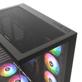 XYZ - TESSERACT X 50, Caja Panorámica de Doble Cámara con Cristal Templado, 6 Ventiladores A-RGB de 120 mm, USB 3.0,ATX, Negra