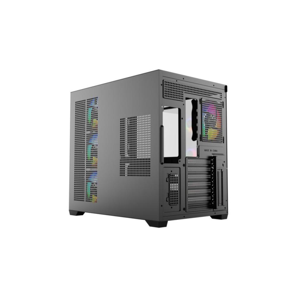 XYZ - TESSERACT X 50, Caja Panorámica de Doble Cámara con Cristal Templado, 6 Ventiladores A-RGB de 120 mm, USB 3.0,ATX, Negra