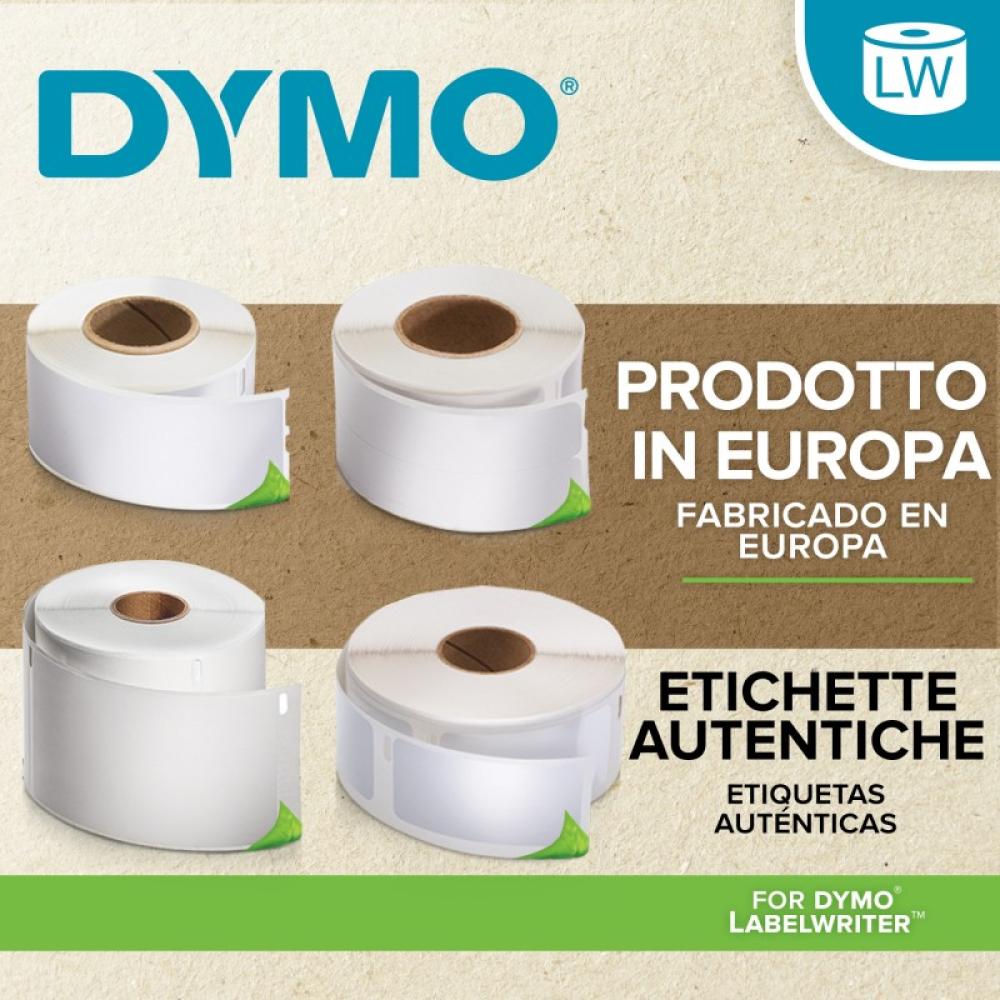 DYMO - LW etiquetas auténticas de tarjeta de identificación pequeñas / 41 mm × 89 mm / 6 rollos de 300 etiquetas con reverso fác