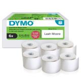 DYMO - LW etiquetas auténticas de tarjeta de identificación pequeñas / 41 mm × 89 mm / 6 rollos de 300 etiquetas con reverso fác