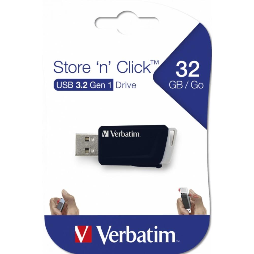 Verbatim - Store ''n'' Click - Unidad USB 3.2 GEN1 de 32 GB - Negro