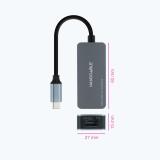 Nanocable - Conversor USB-C 3.2 GEN1 a Ethernet 2.5G, Aluminio, Gris, 15 cm